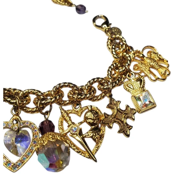 KIRKS FOLLY Vintage Heraldic Watch Charm Bracelet - Picture 4 of 6